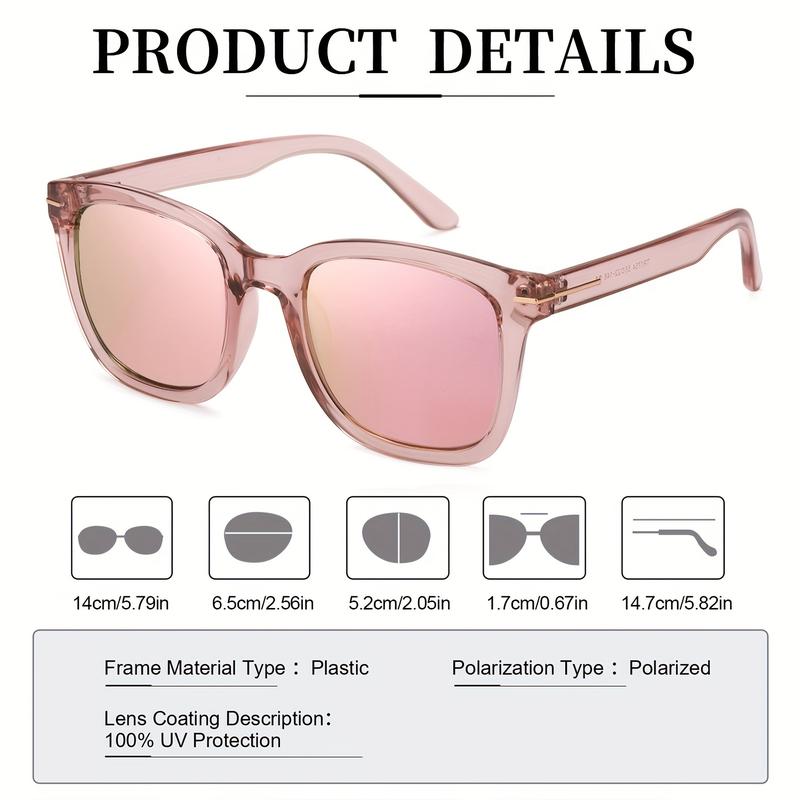 Enafad Classic Polarized Glasses for Women – Trendy Oversized Square Mirrored Fashion Shades with UV400 Protection 4