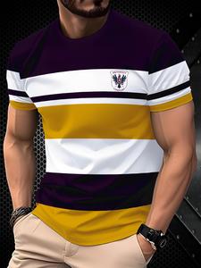 Men's Regular Fit Graphic  Print Short Sleeve Tee, Casual Comfy Round Neck T-shirt for Daily Wear, Men's Top for All Seasons