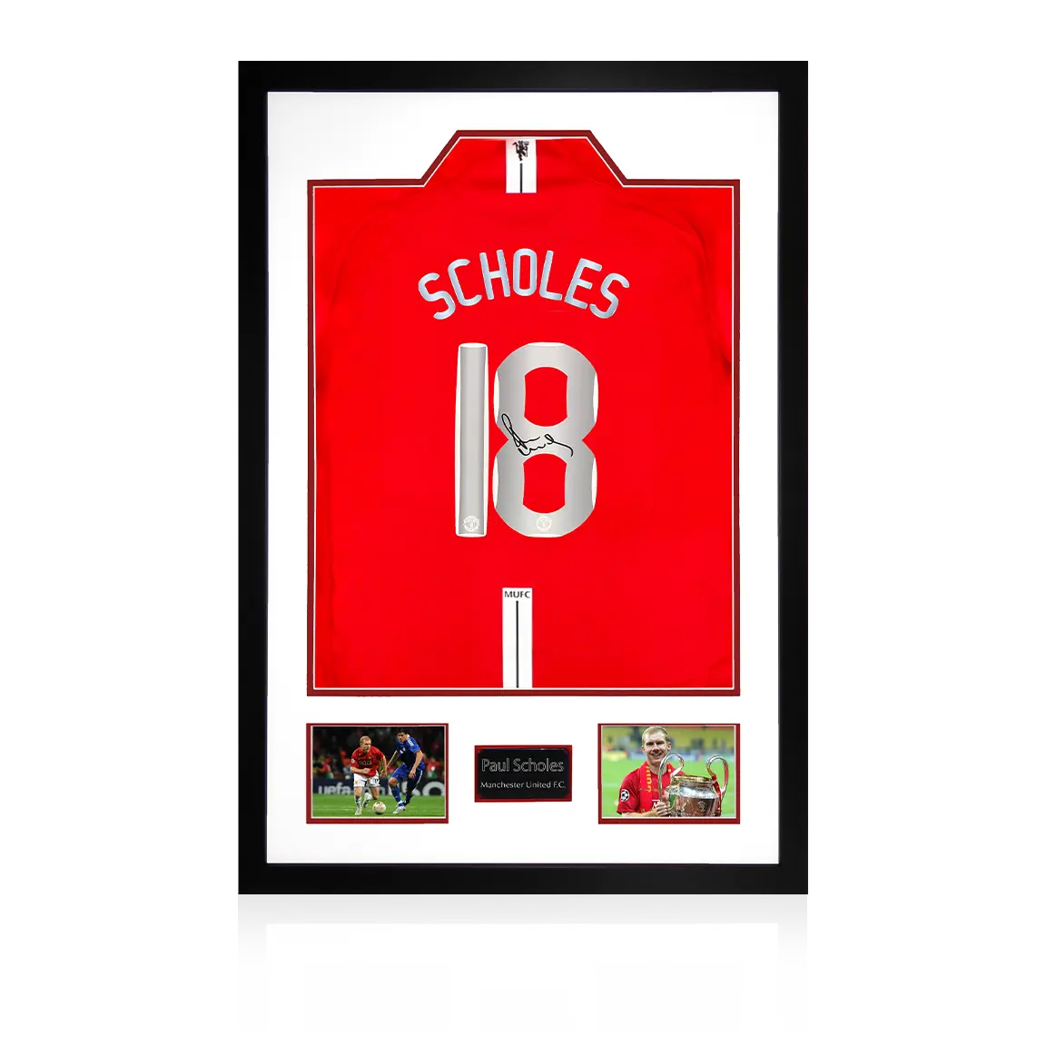 Paul Scholes Signed Manchester United Shirt Premium Frame