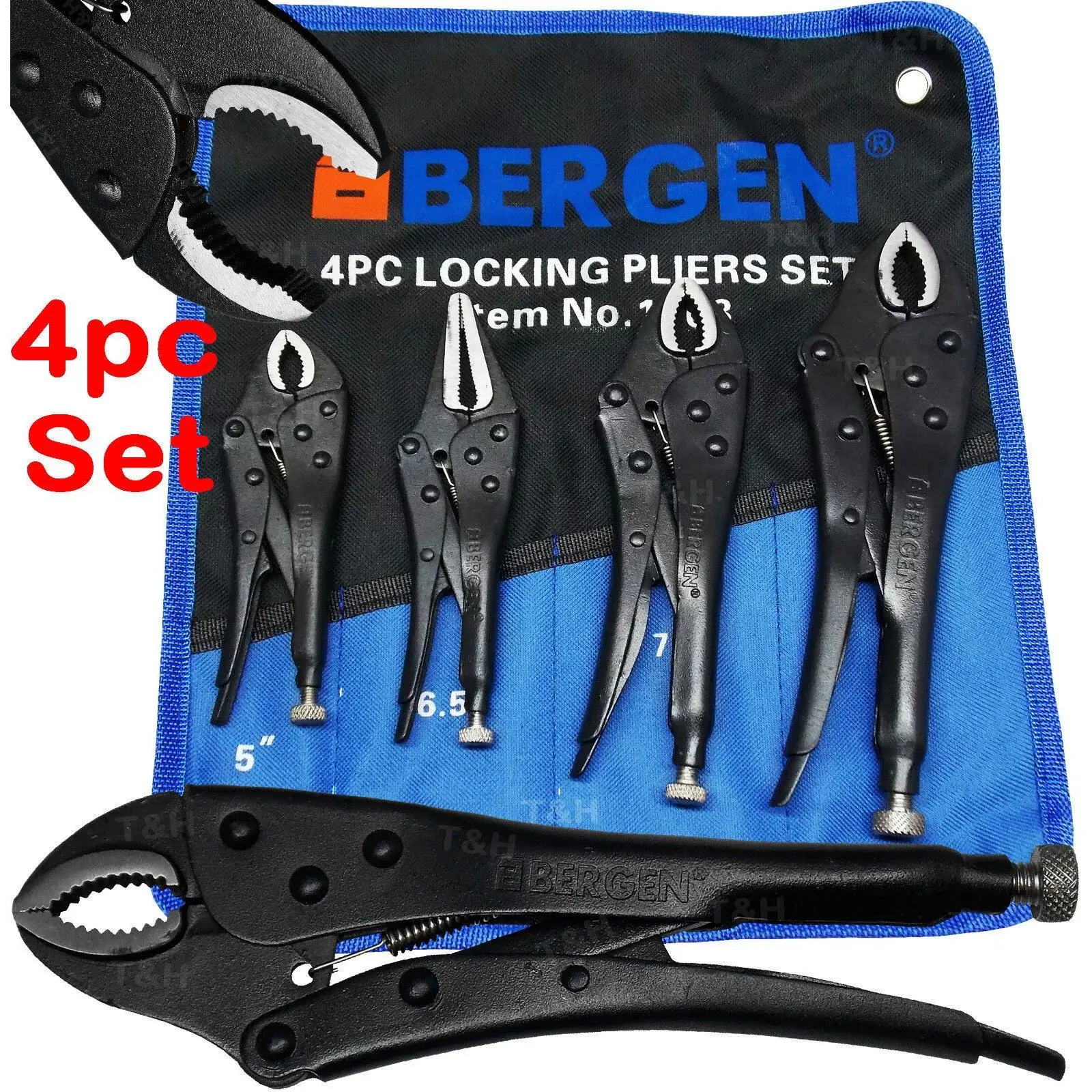 US PRO Locking Pliers 4pc Mole Grips Adjustable Wrench Vice Grips Pliers Long No
