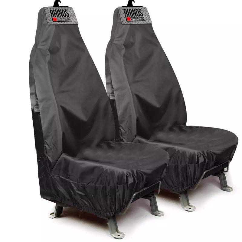 For Mercedes  CLA - Heavy Duty Durable Nylon Driver Passenger BLACK Pair Waterproof Car Van Front Seat Covers Protectors - 2 x Fronts 1