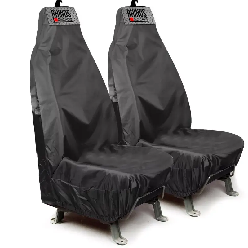 For Jaguar XF (2016 ON) - Heavy Duty Durable Nylon Driver Passenger BLACK Pair Waterproof Car Van Front Seat Covers Protectors - 2 x Fronts 1