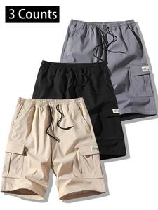 Men's Letter Patched Flap Pocket Cargo Shorts, Regular Fit Casual Fashion Comfy Shorts for Summer, Men's Bottoms for Daily Wear