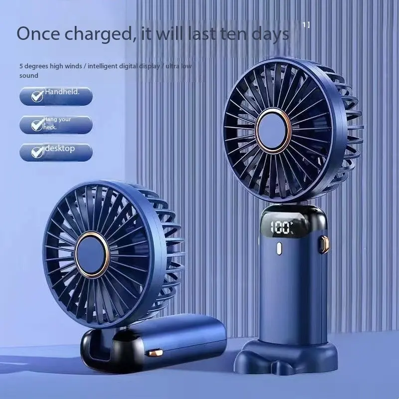 Portable Handheld Fan, USB Charging Mini Fan withAdjustable 5 Wind Speeds, Personal USB Fan with LEDPower Display for Office,Kitchen Accessories, TravelAccessories