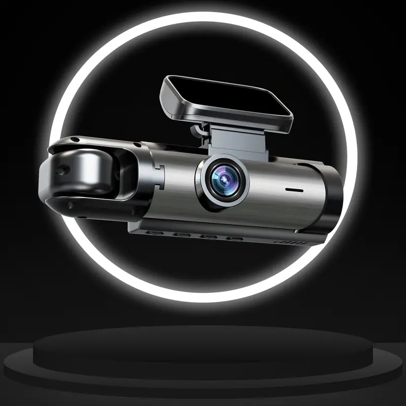 1080P Dual-Camera Car DVR with 8.03cm IPS Screen - Front & Interior View, Loop Recording, Wide Angle Lens, Infrared Night Vision, Rechargeable Battery 1