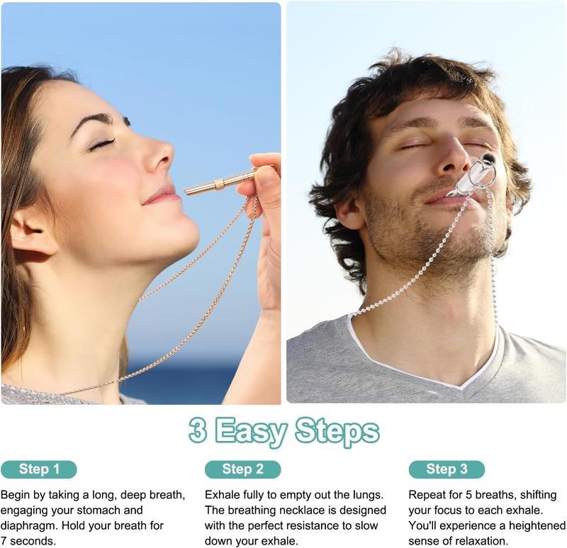 Product Introduction of Breathing Resistance Whistle Necklace Round Tube Built-in Cotton Core Assisted Yoga Meditation Decompression Mindfulness Jewelry Titanium Steel Pendant 3