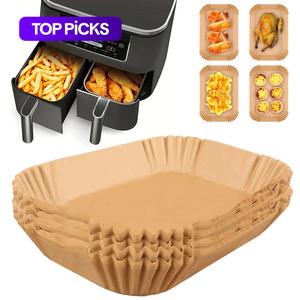 Air Fryer Liner, Non Stick Rectangular Disposable Air Fryer Parchment Paper, Air Fryer Liner Pad, Kitchen Accessories, Essential Bakeware, Summer Essentials #TOP PICKS