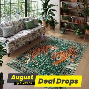 Tiger Pattern Area Rug, 1 Count Non-slip Washable Floor Mat, Decorative Carpet for Home Living Room Bedroom Study Room Hotel, Indoor Outdoor Rug, Animal Print Rug, Home Decor Rugs