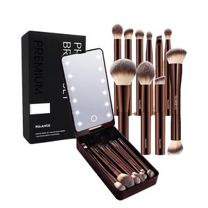 Maange Professional Soft Makeup Brush Set with Led Light Storage Box, 10pcs/set Makeup Brush with Comfortable Grip, Makeup Accessories, Travel Accessories, Makeup Sets for Beginners, Glam Cosmetics Kits, Makeup Brush Holder, Makeup Tools Set