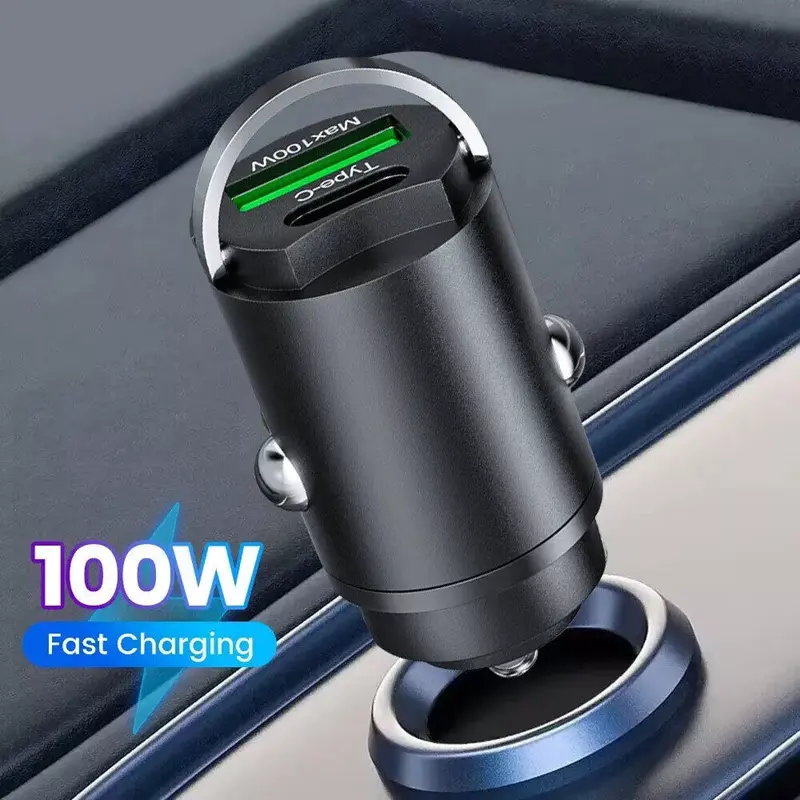 100W USB Car Phone Charger Type C QC3.0 Car Interior Fast Charging Accessories 4
