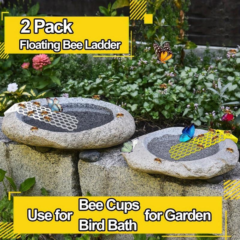 2-Pack Plastic Bee Watering Station, Floating Insect Waterer for Garden Pollinators, Bee and Butterfly Water Feeder for Bird Baths, Hydration Ladder for Bees and Beneficial Insects 3