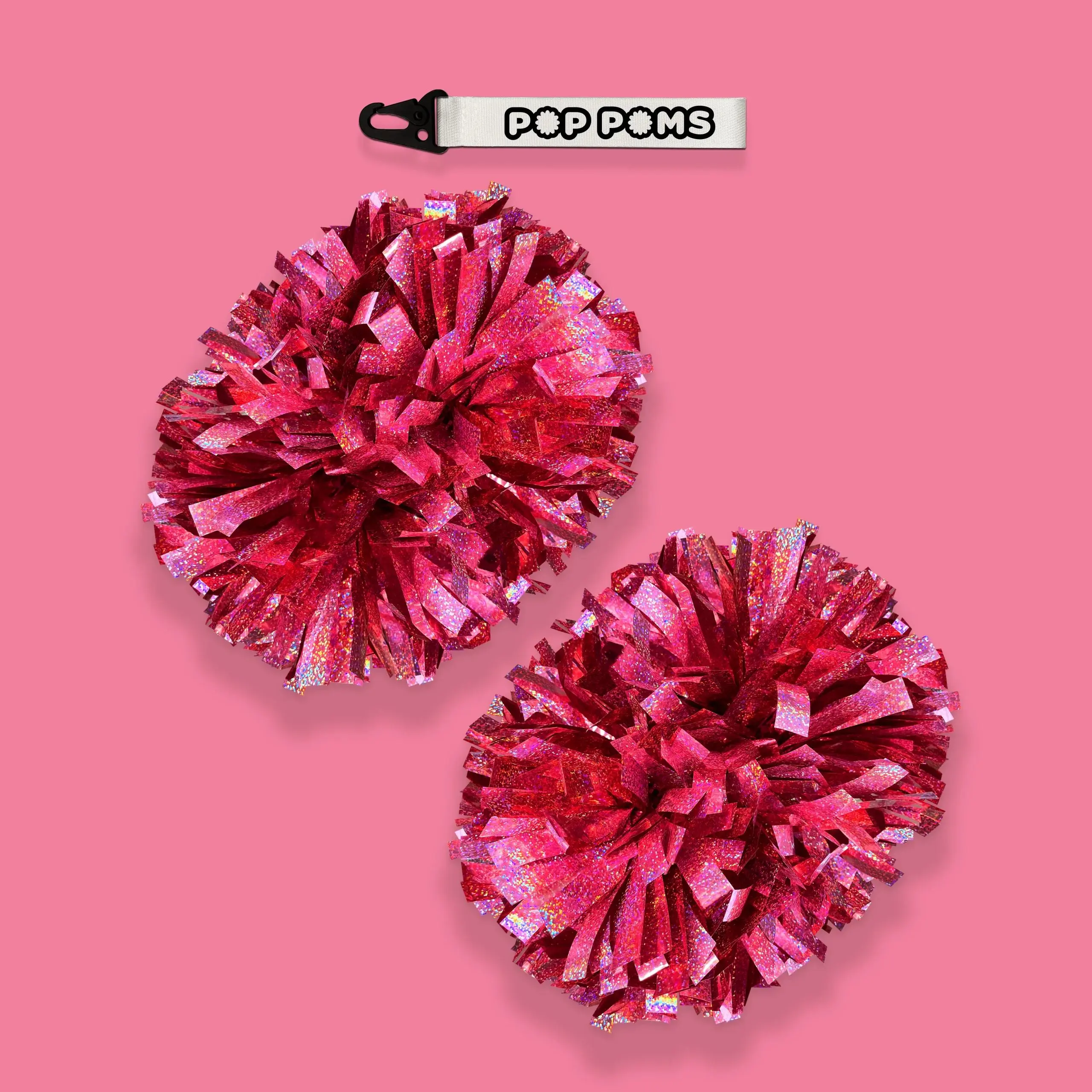 Pink Sparkle Holographic 6" Pop Poms