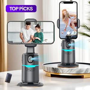 360-Degree Rotatable Smart Selfie Stick, Selfie Stick with Wireless Remote Control, Phone Stabilizer with RGB Light for Video Recording, Camera Accessories