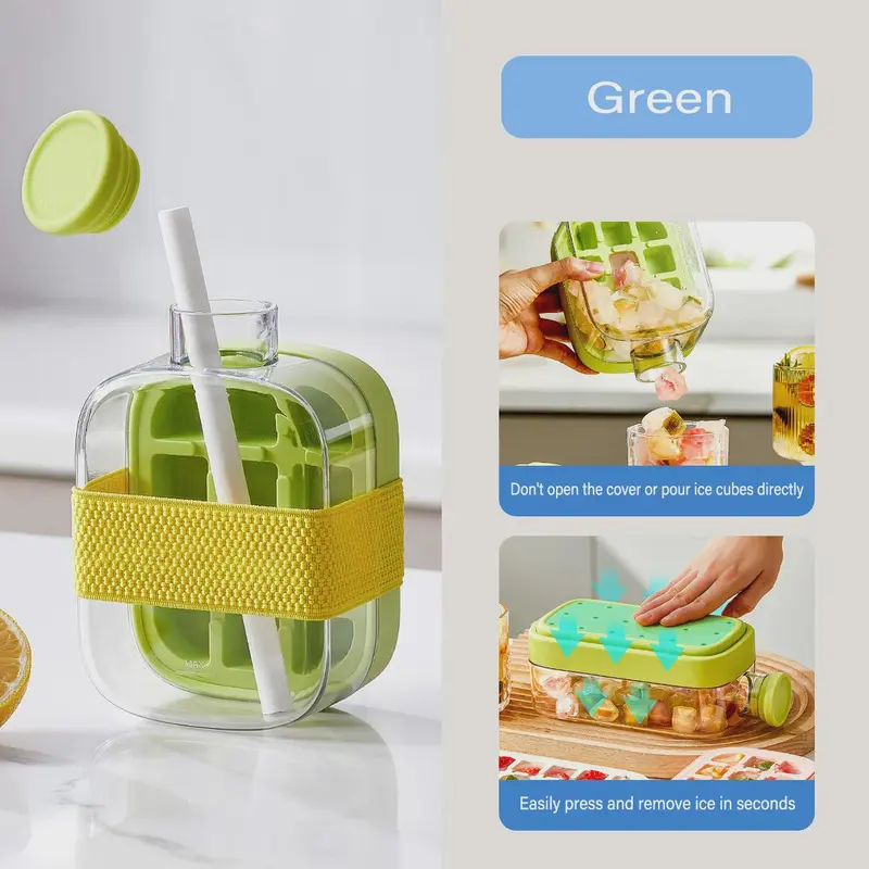 One-click Ice Mold Cooler Cup Ice Cream Machine Ice Maker No need to open the lid lce making cup Outdoor Straw Fitness Cup 6