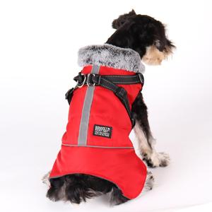 Winter Warm Pet Cloth, Winter Dog Coat, Multi-purpose Windproof Dog Jacket with Strap, Winter Warm Fleeced Lined Dog Coat Dogs Jacket Vest with Harness Strap
