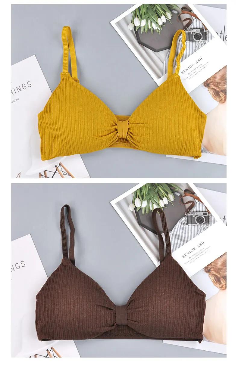Product Introduction of Bow Back Strap with Thread Heart Knot Hot Selling Women's French Triangle Cup Thin Style No Steel Ring Gathering Wrapping Chest 7
