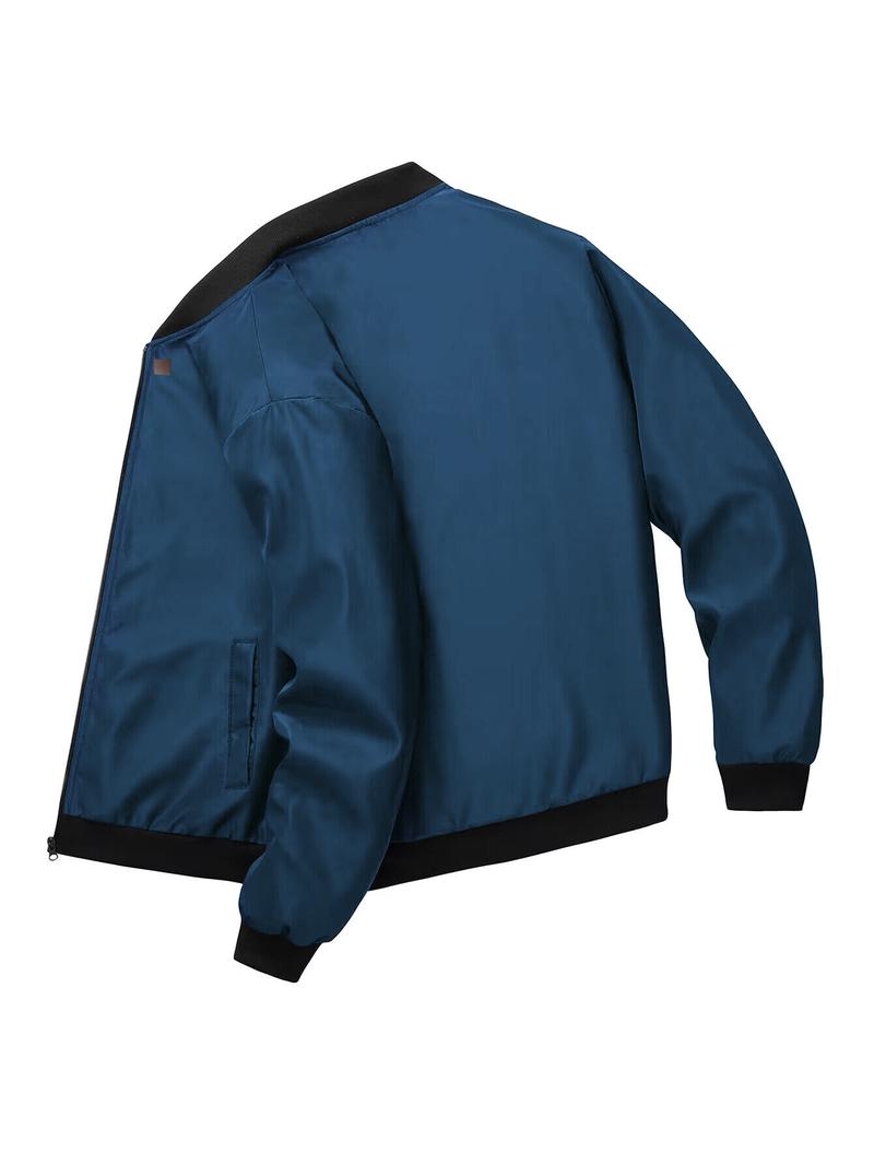 Product Introduction of 2024 Spring and Autumn New Baseball Collar Short Loose Solid Color Jacket Men's Business Casual Thin Coat Trend 14