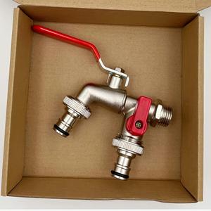 Dual-Outlet Garden Hose Faucet, Stainless Steel Outdoor Tap with Multiple Components, Watering & Irrigation Supplies for Home Garden