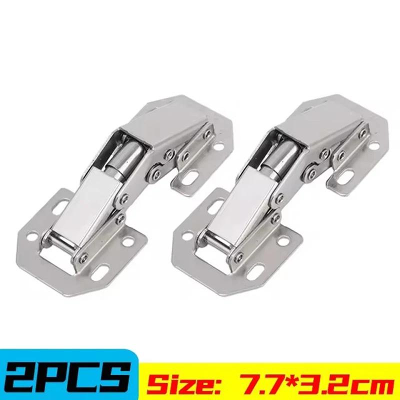90 Degree Steel Cabinet Hinges No-Drilling HoleHydraulic Buffer Hinge Kitchen Cabinet Cupboard Hinges Furniture Hardware 6