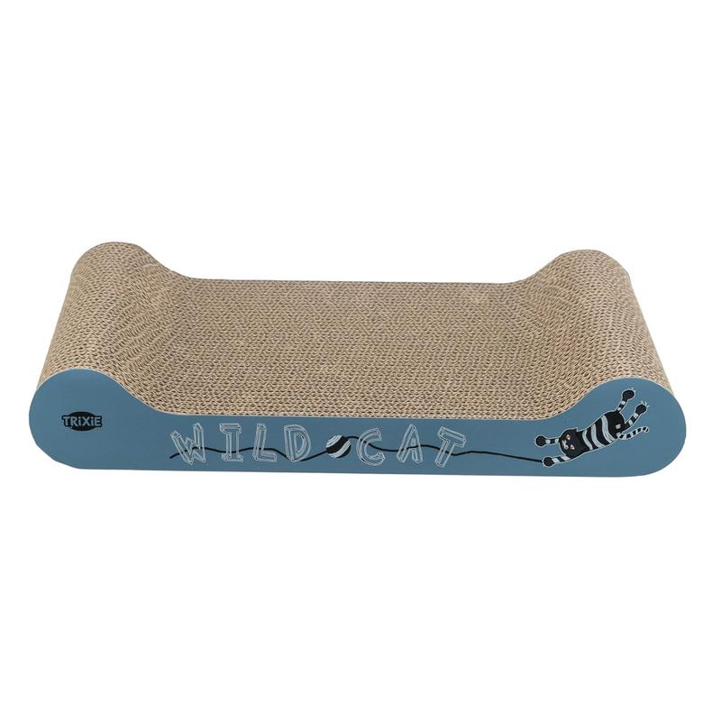 scratching board Wild Cat with catnip - for natural claw care - 41 × 7 × 24 cm - blue - 48000 0