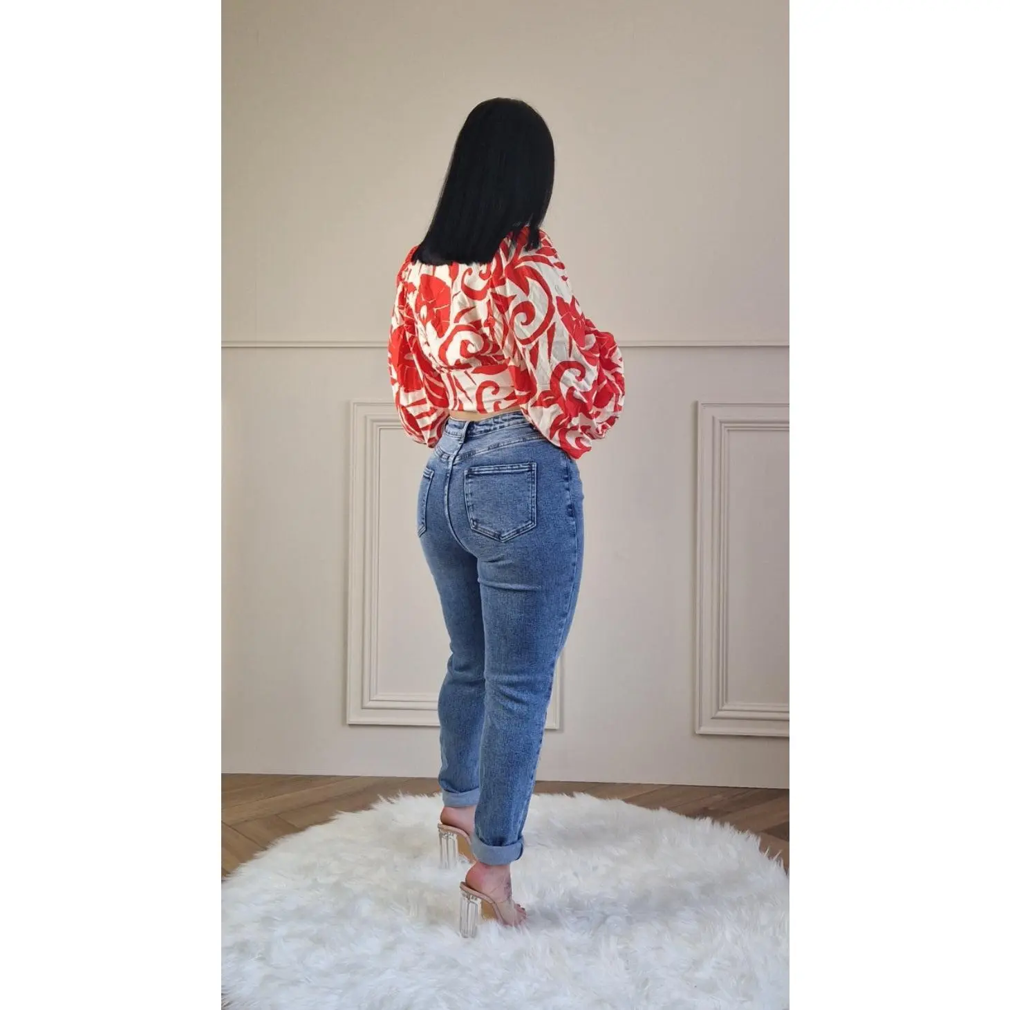 PIPPA - Mid Blue High Waist Jean womens jeans