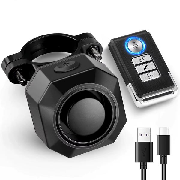 Wireless Bike Vibration Alarm USB Charging Remote Control Burglar Motorcycle Bike Security Detector System Bicycle Alarm 0