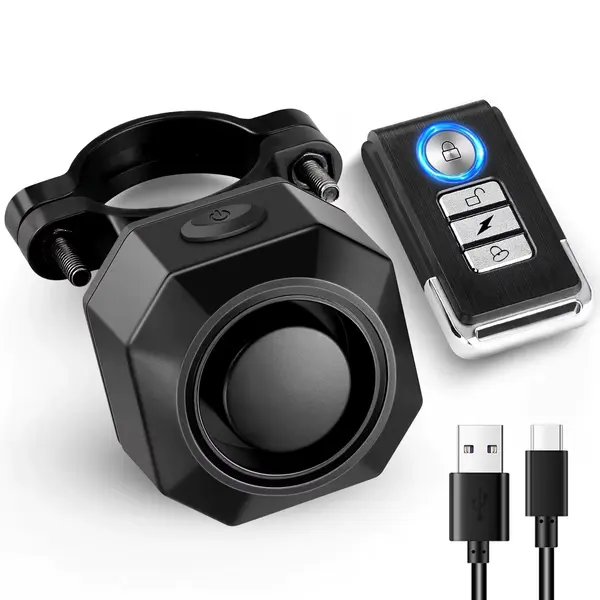Wireless Bike Vibration Alarm USB Charging Remote Control Burglar Motorcycle Bike Security Detector System Bicycle Alarm 0