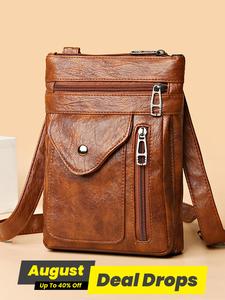 Women's Elegant Vintage Everyday Crossbody Purses, Trendy Plain Color Zipper Fashionable Crossbody Bag, Trendy Elegant Commuter Bag for Daily Use