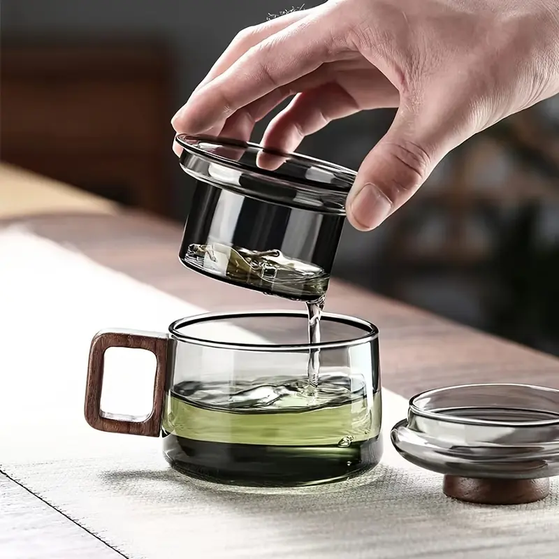 Rainbow Snowman  A Reusable, Heat - Resistant Glass Tea Cup Featuring an Infuser, Perfect for Loose - Leaf Tea and Suitable for Versatile Use at Home or in the Office 5