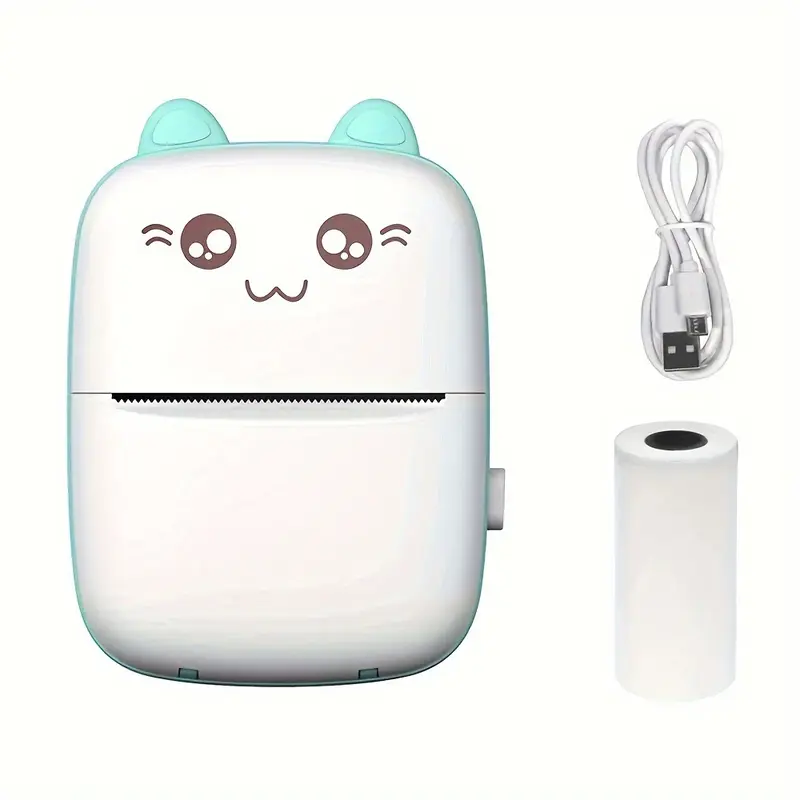 Compact Portable Wireless Mini Thermal Printer with Cute Cat Design, 200dpi, USB Rechargeable, Photo & Label Printing, Includes USB Cable & Inkless Kit, Ideal for Travel & Home Use, Photo Printing | Wireless Connectivity | USB Rechargeable Printer 2