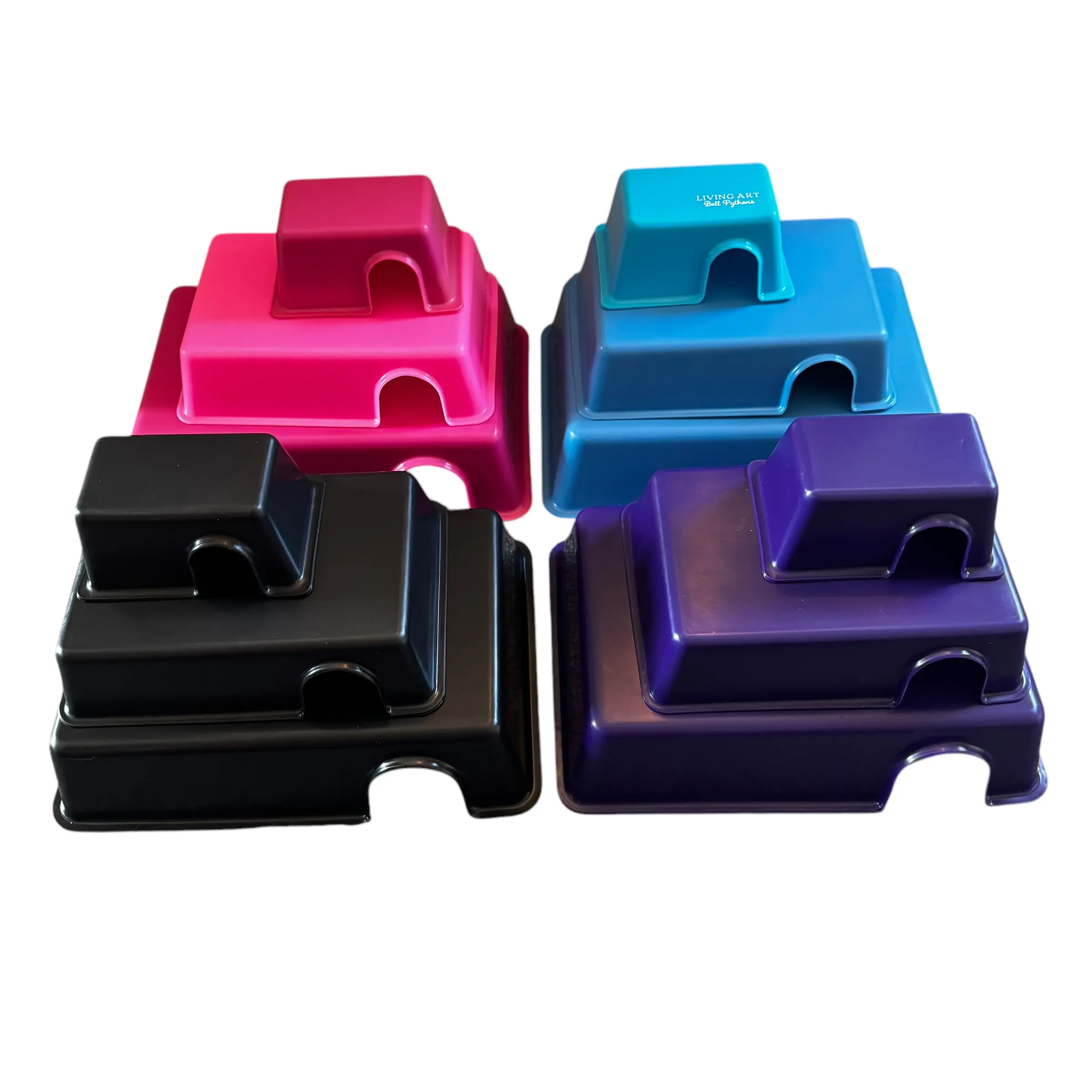 LABP Rectangular Plastic Reptile Hide Boxes - Small, Medium, and Large Sizes Available