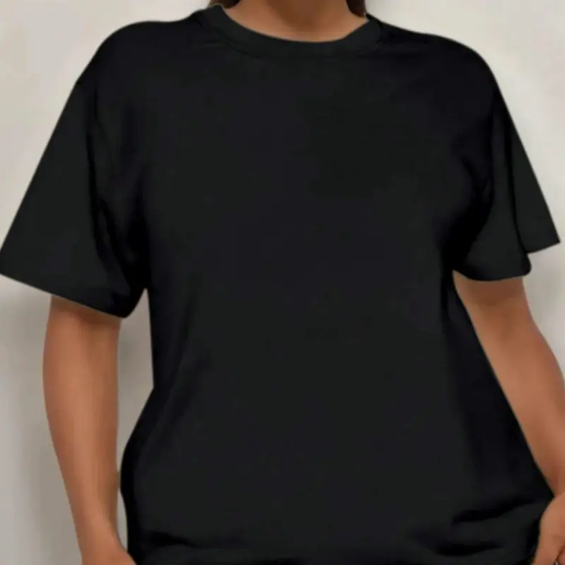 Gorgeous Solid Round Neck Tee, Casual Short Sleeve Crew Neck T-shirt for Daily Wear, Women.size(S,M,L,XL,XXL)