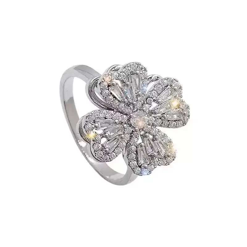 90s Rose London High Quality Anxiety Rings for Women Girls - Sterling Silver Plated Fidget Rings for Anxiety, Adjustable Cubic Zirconia Spinner Ring Jewellery Stress Relief Gift for Daughter Women Girls, Stress Relief Jewellery for Women ,