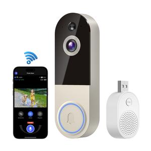 Smart Wireless Video Doorbell Camera, AI Human Detection, 2.4G WiFi, Two-Way Audio, Battery Rechargeable, Night Vision, Real-Time Alerts, Motion Detection,  IP65 Weather-Resistant, Cloud Storage, Easy Installation