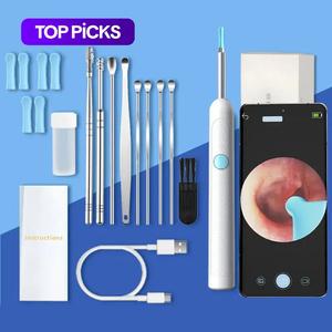 9-in-1 Smart Visual with LED Light and Cleaning Brush, iOS/Android - Compatible Ear Care Tool Earwax Removal Kit - The Ideal Family Health Gift #TOP PICKS