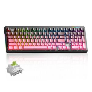 Lingbao K98 Mechanical Keyboards, Rechargeable Wireless Keyboard with RGB Side Lights, Hot Swappable Keyboard for Office & Home, Colorful Design Keyboard, Durable Lighted Mechanical Keyboard