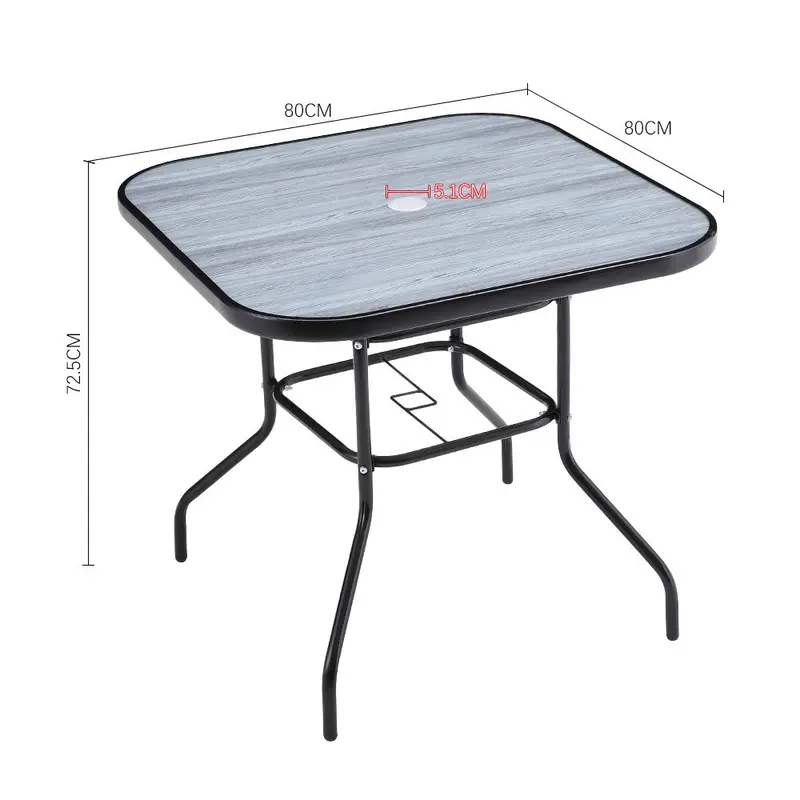 Garden Tempered Glass Wood Grain Coffee Table 8