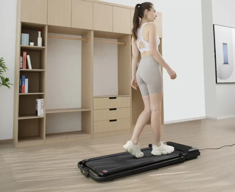 Foldable Walking Pad Treadmill for Home & Office - Compact Under Desk Electric Running Machine with Handle, Remote Control & App, 2HP Motor, 1-10Km/H Speed, 110kg/245lbs Capacity - Portable & Convenient Fitness Solution 6