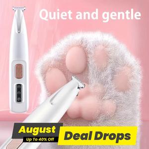 Rechargeable Pet Hair Trimmer Kit, 1 Count Pet Grooming Clipper with LED Light, Hair Trimmer Set, Pet Multi-part Clipper for Dogs & Cats, Pet Grooming Tool, Paw Trimmer, Pet Care, Grooming Trimming Tool