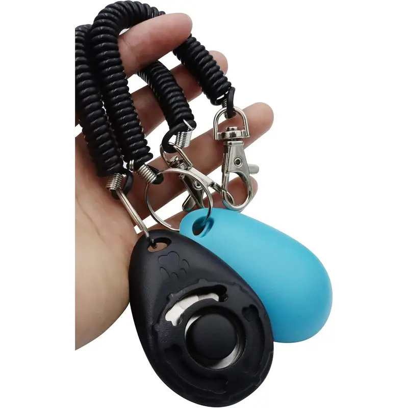 Pet Training Clicker with Wrist Strap - Dog Training Clickers (New Black + Blue) 6