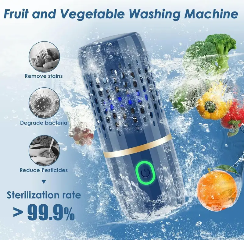 Fruit Washing Machine, Wireless AutomaticVegetable Cleaner, Vegetable Washing MachineGadgets for The Home, Fruit Cleaner Device,Specialty Kitchen Electric Appliances, HomeEssentials, Appliance, Electric 1