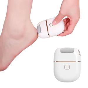 White / Pink Electric Foot File, 1 Box Rechargeable Foot Callus Remover with 3 Grinding Heads, Waterproof Exfoliating Foot File Tool, Callus Remover Feet, Professional Manicure Foot Care Tool for Home & Salon Use, Korean Beauty Gadgets, Pedicure Tool