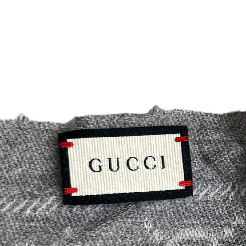 Pre-owned  Gucci  Women's Gg Jacquard Scarf Grey 5