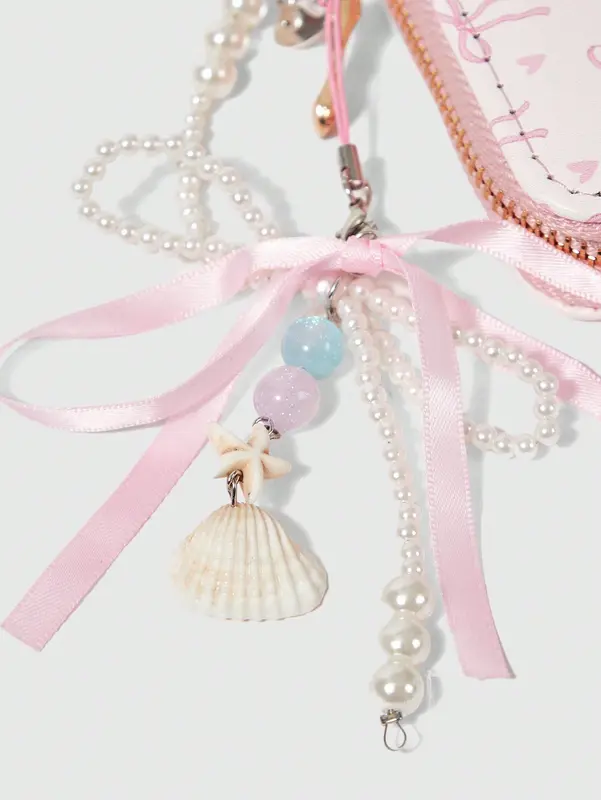 ROMWE Kawaii Pink Bow Whale Pendant Short Wallet, Creative Multifunctional Card Slots Purse 2