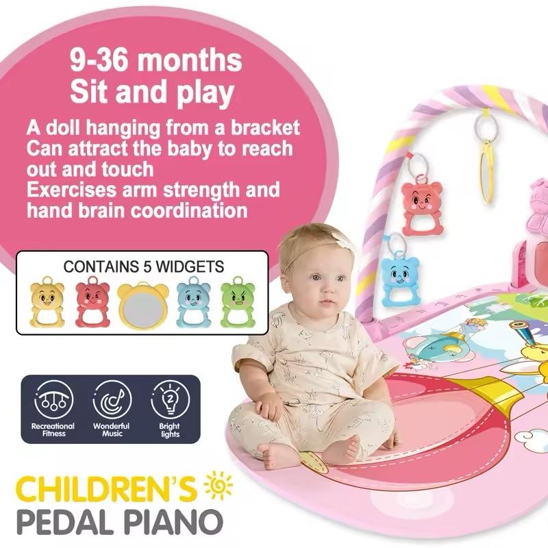 Baby Fitness Stand Music Play Gym Activity Toys Newborn Piano Crawling Blanket Pedal Game Pad Early Education 0-36 Months Gifts 4