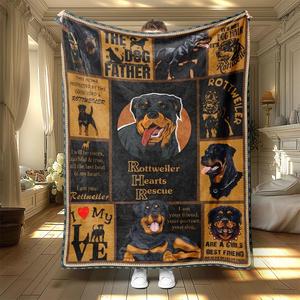 Dog & Letter Pattern Blanket, 1 Count Casual Soft Warm Throw, Air-conditioned Room Blanket, Warm Nap Blanket for Home & Office & Travel