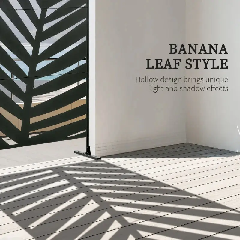 6.5ft - Metal Banana Leaf - Outdoor Divider / Privacy Panel with Stand 2