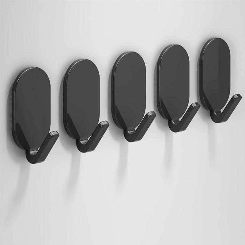 5pcs Heavy-Duty Adhesive Hooks, No Drilling Needed, Ideal For Bathroom And Toilet, Effortlessly Hang Towels On Walls Or Doors, Leaves No Traces Behind 4