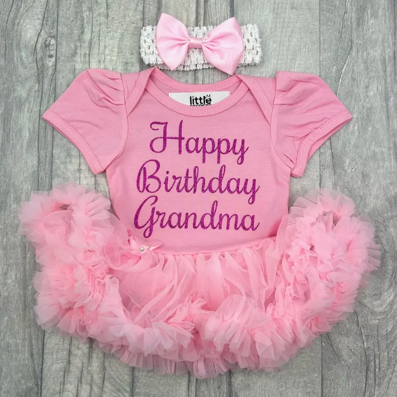 Happy Birthday Grandma Gift Baby Girls Tutu Romper 2