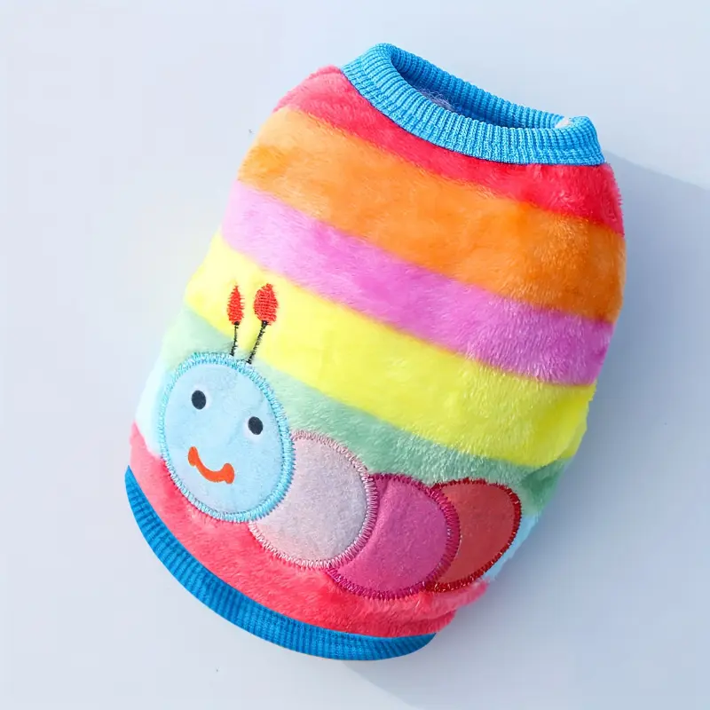 Pet Rainbow Color Sweatshirt Cute Dog Sweatshirt, For Winter Spring Autumn Christmas Gift 1